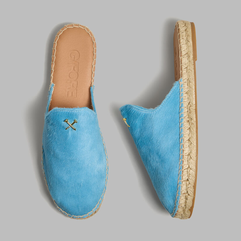 WOMEN'S METAL TEES PONY HAIR ESPADRILLE