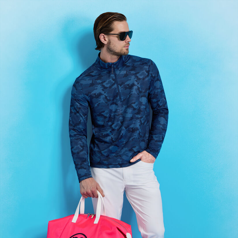 BRUSHED BACK TECH TERRY QUARTER ZIP PULLOVER - Alternate Image 1