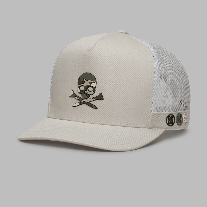 CAMO SKULL & TEES TALL TRUCKER HAT