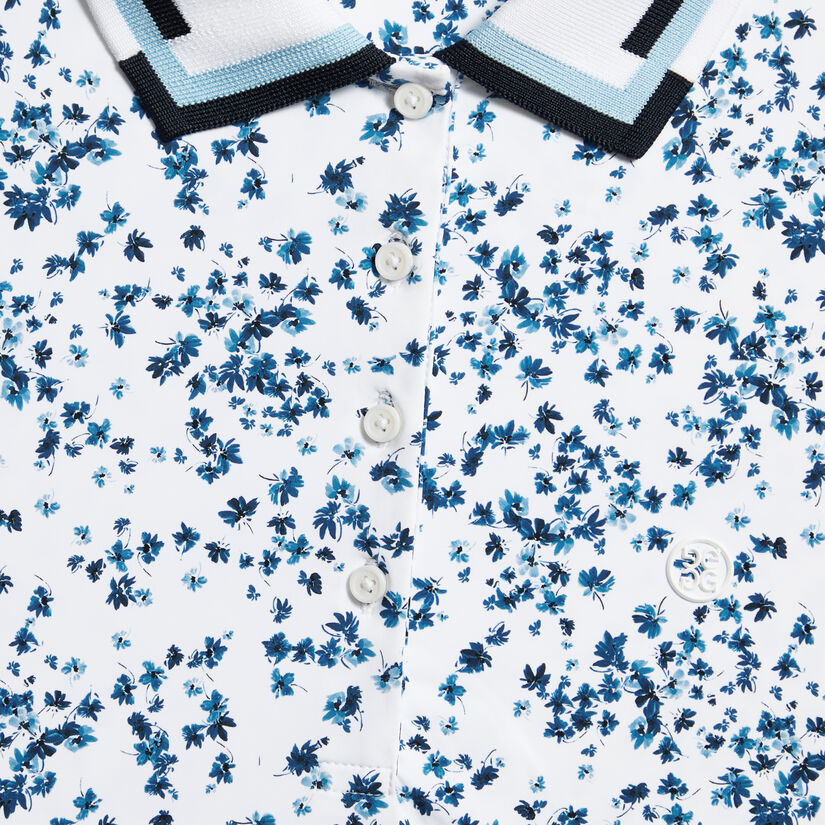 SCATTERED DITZY SILKY TECH NYLON LONG SLEEVE POLO - Alternate Image 4