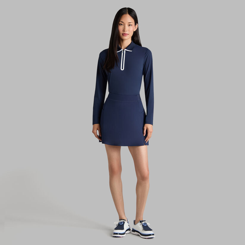 SILKY TECH NYLON LONG SLEEVE ZIP POLO - Alternate Image 2