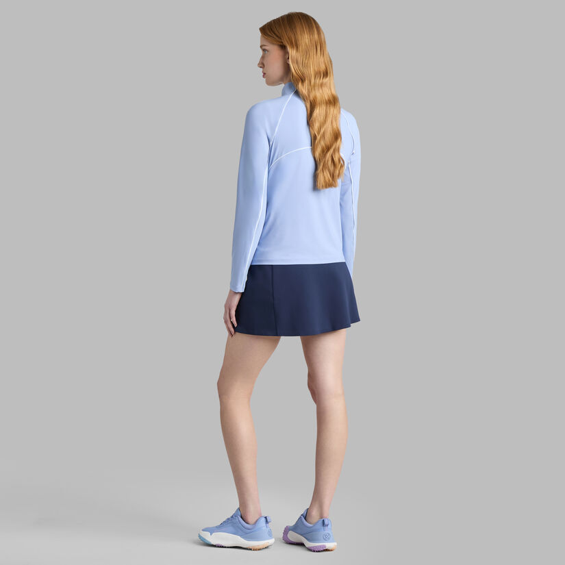 CONTRAST MESH SILKY TECH NYLON 1/4 ZIP PULLOVER - Alternate Image 3