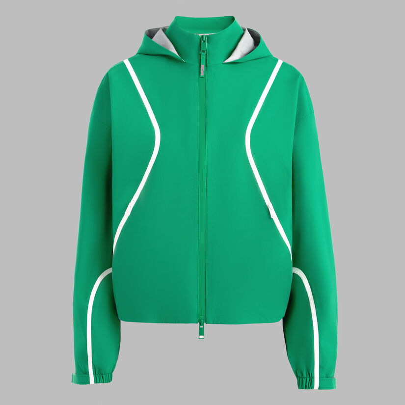 PANELED WATER REPELLENT HOODED JACKET