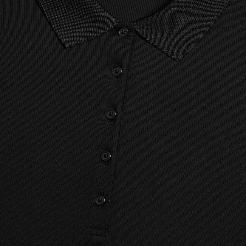 RIBBED TECH NYLON LONG SLEEVE POLO - Alternate Image 4
