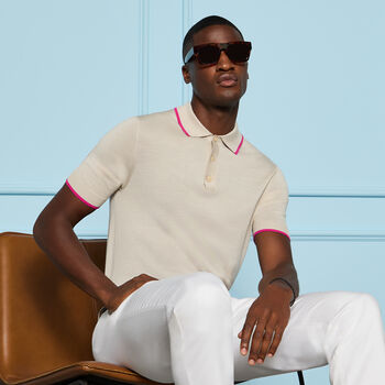 LTD RELEASE MERINO WOOL KNIT JUMPER POLO - Alternate Image 1