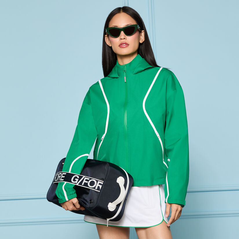 PANELED WATER REPELLENT HOODED JACKET - Alternate Image 1